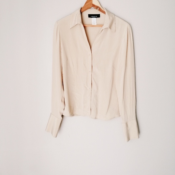 Vintage 100% Silk Blouse Golden Champagne - Picture 2 of 4